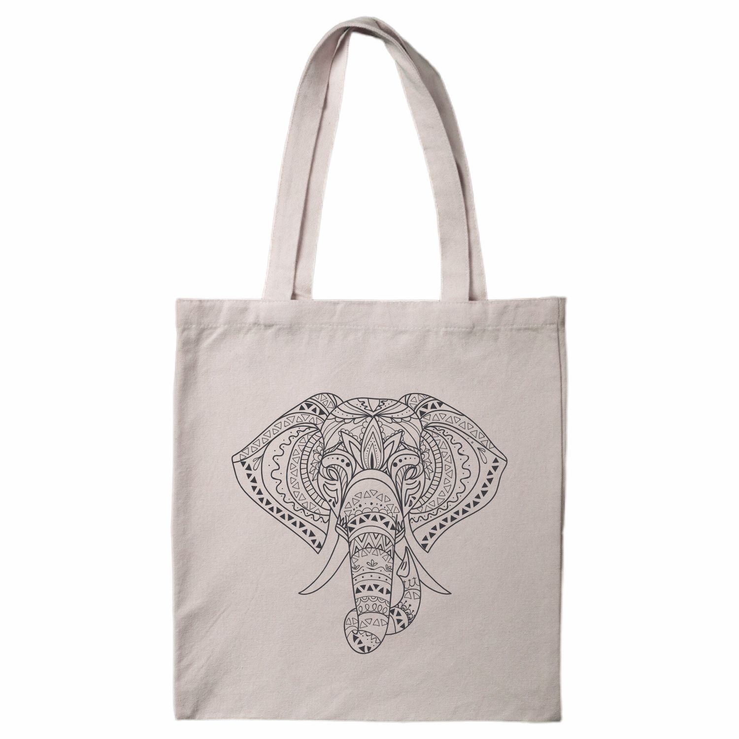 Hand Drawn Elephant Tote Bag