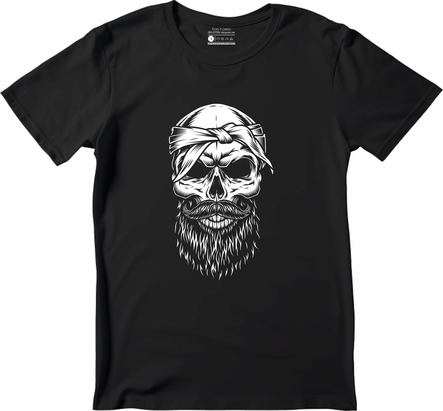 Bandaged Skull with Moustache and Beard