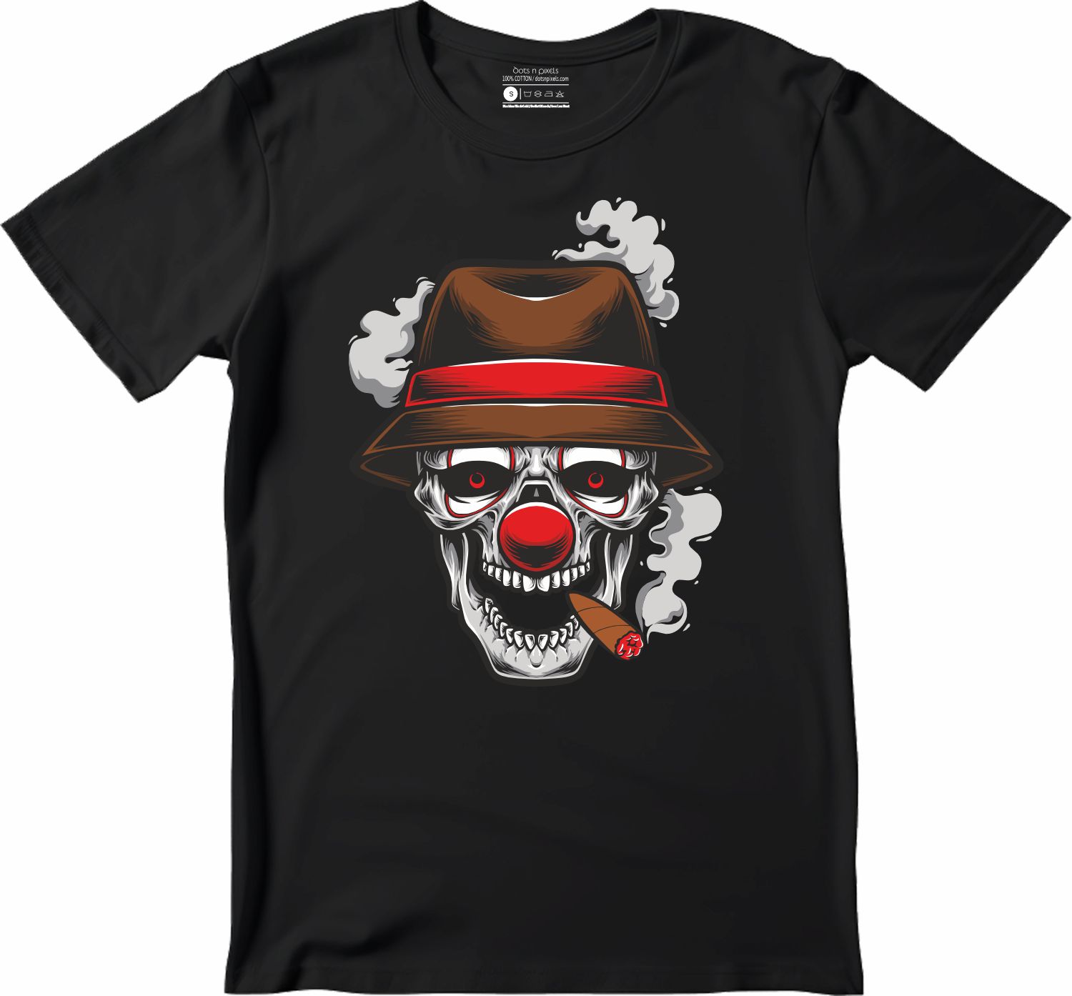 Clown Smoking Skull Tshirt